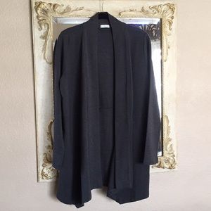 Pure Jill open cardigan draped front. Gray. Size M